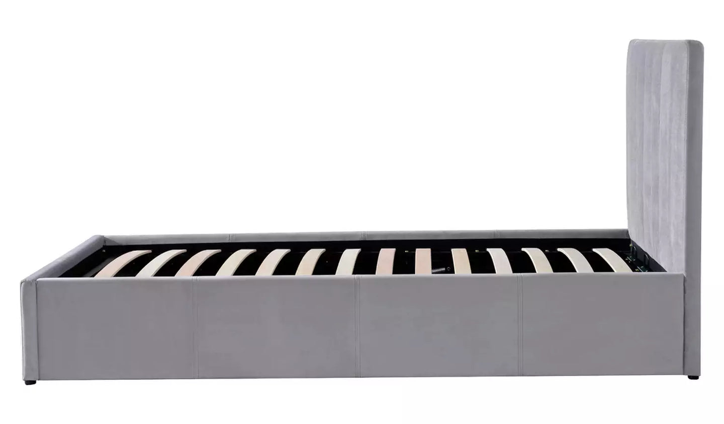 Pandora Single End Lift Ottoman Bed - Grey